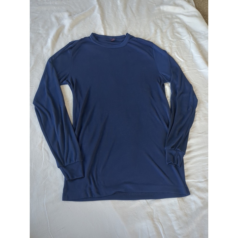 Vtg Patagonia Capilene Long Sleeve Base Layer USA Made Blue Men‎ Crew Sz Large